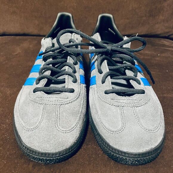 Rare Sample Tag Adidas Handball Spezial Grey Black Blue 9 US 8.5 UK 42 2/3 EU - Picture 2 of 10